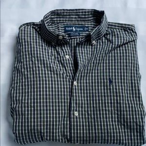 Men’s Medium Ralph Lauren Button Down Green Plaid